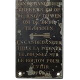 Plaque de décoration Sncf " En cas de danger tirez la poignée .... " Rijge yaar aan de han......