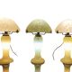 Mushroom trio lamps in glass paste 1980