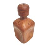 Vintage whisky decanter bottle glass and leather Havana color