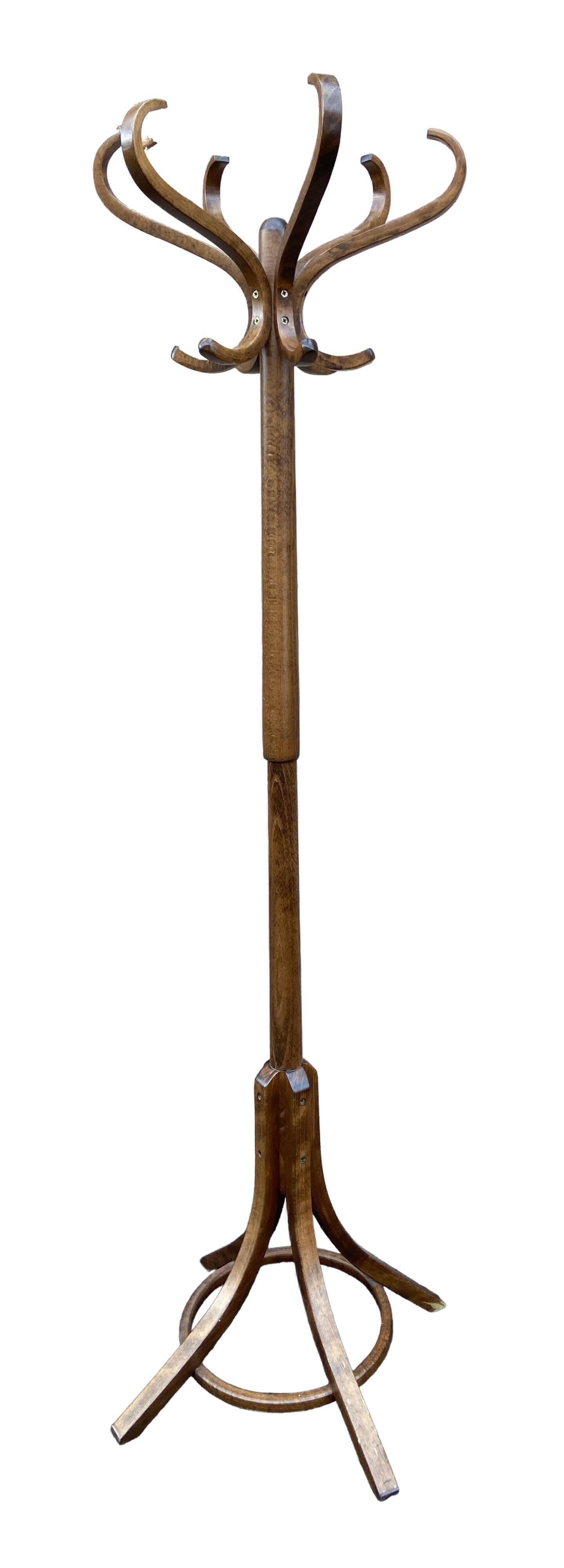 Vintage curved wood parrot coat rack