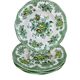 4 assiettes creuses Wedgwood Oriental Pheasants vert