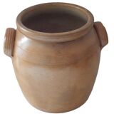 Vase pot en grès biche marron
