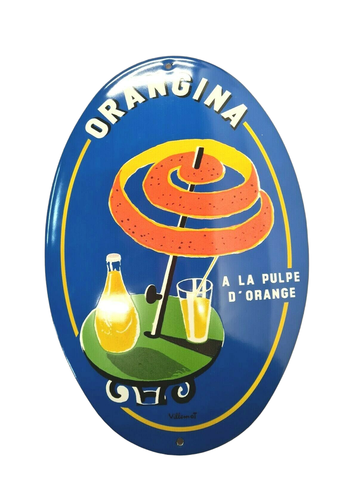 orangina enamelled plate