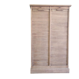 Antique furniture with double curtains sanded to white