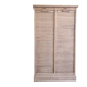 Antique furniture with double curtains sanded to white