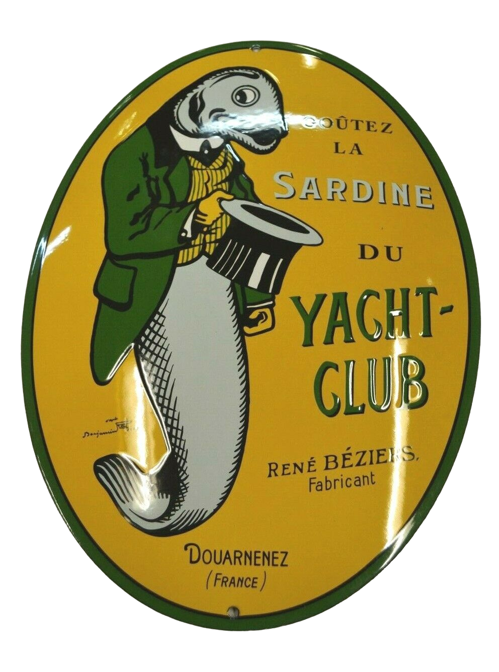 enamelled plate sardines YACHT CLUB