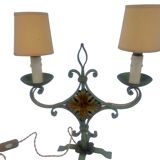 Lampe en fer forgé peint années 40