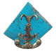 Coat holder patinated wood blue 1 hook bronze deco dp 092288