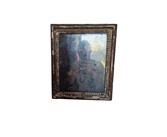 Miroir XIXème shabby chic 34 x 29 cm