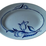 Plat ovale porcelaine fleur bleue St Amand dp 092282