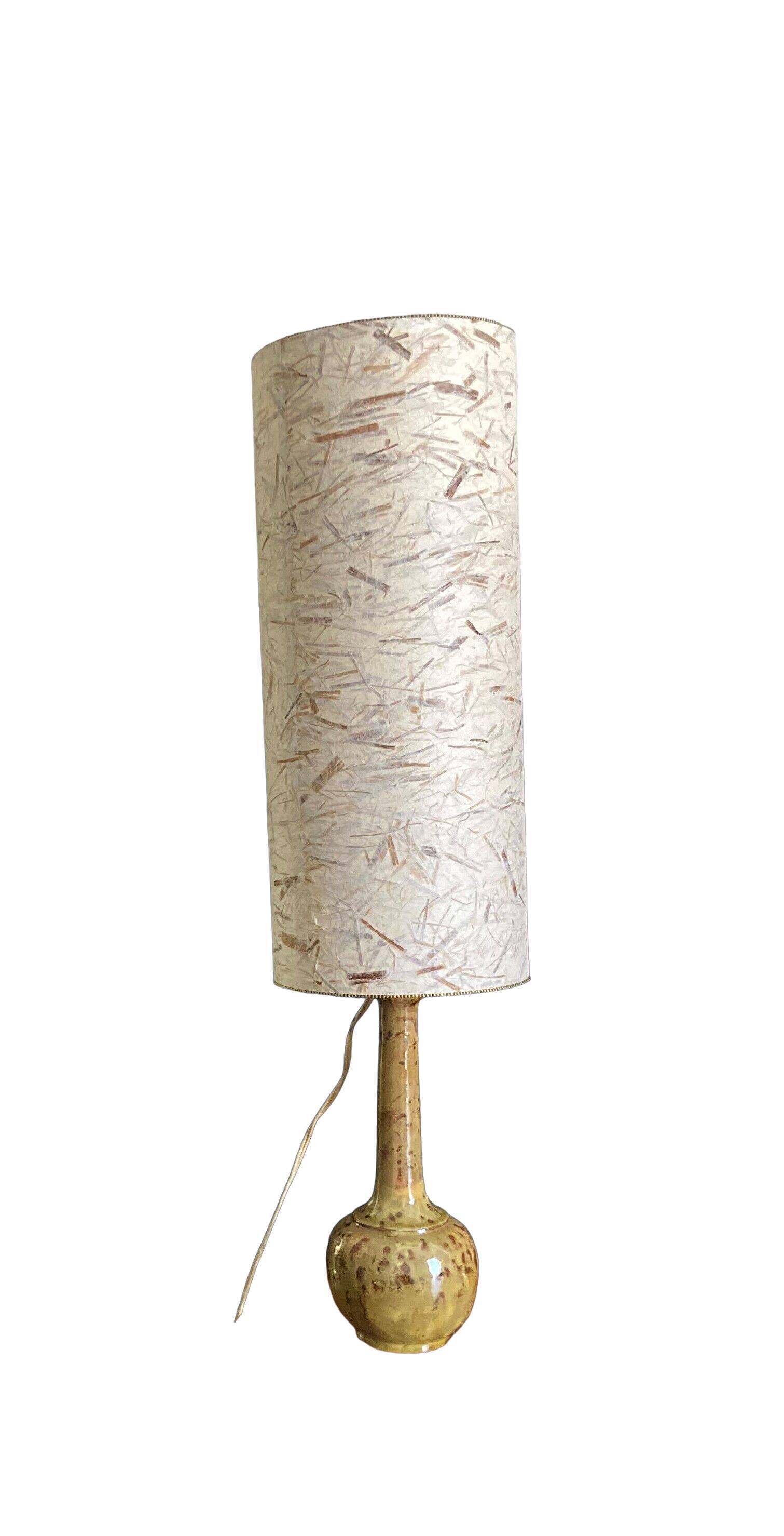 Lampe vintage céramique tuilerie normande Comptet Bavent 50 60 vintage