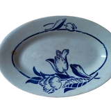 Plat ovale ravier porcelaine fleur bleue St Amand dp 092287