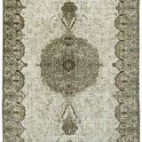 Handwoven overdyed turkish 1970s 185 cm x 276 cm grey carpet