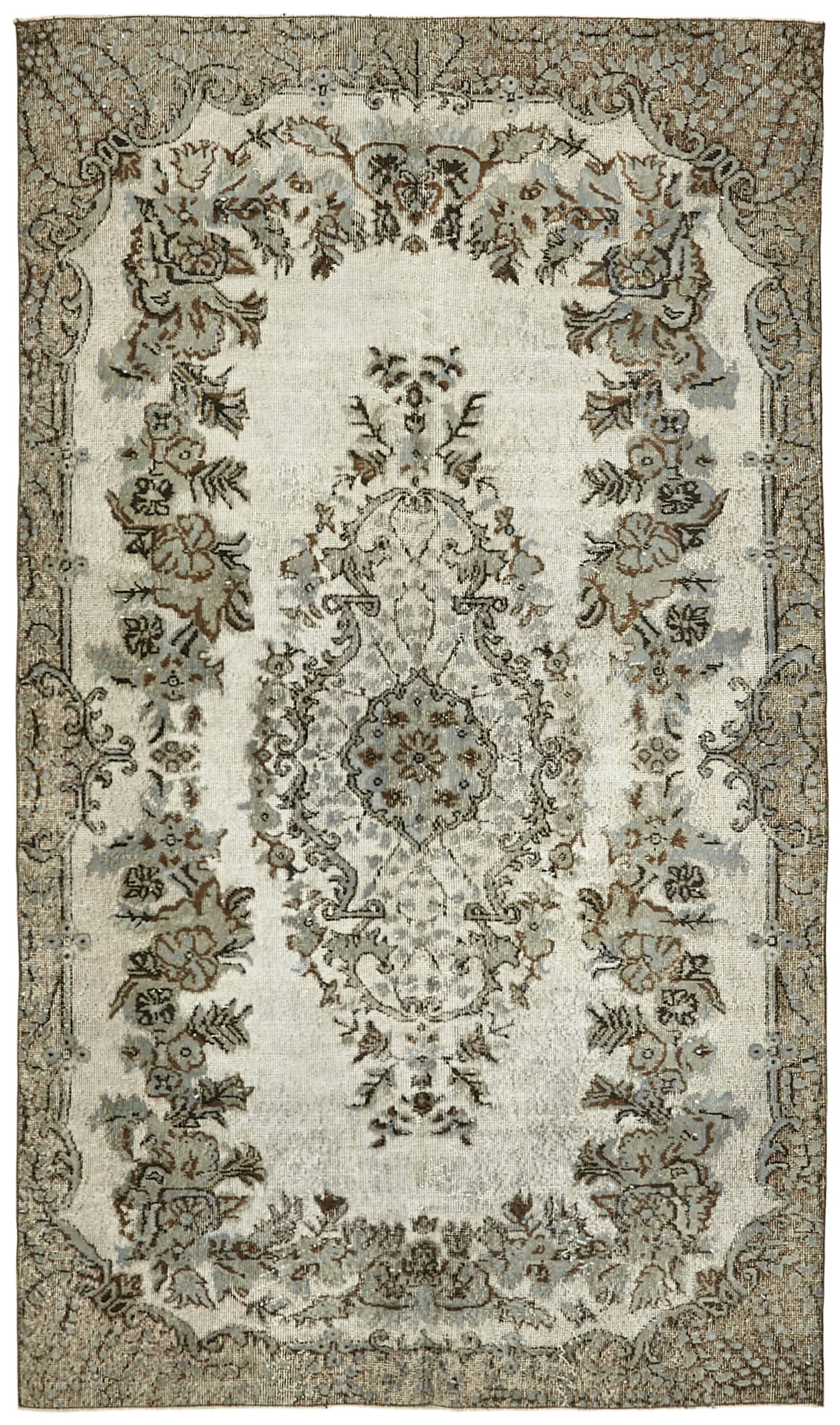 Hand-Knotted Carved Oriental 1970s 171 cm x 283 cm Grey Carpet