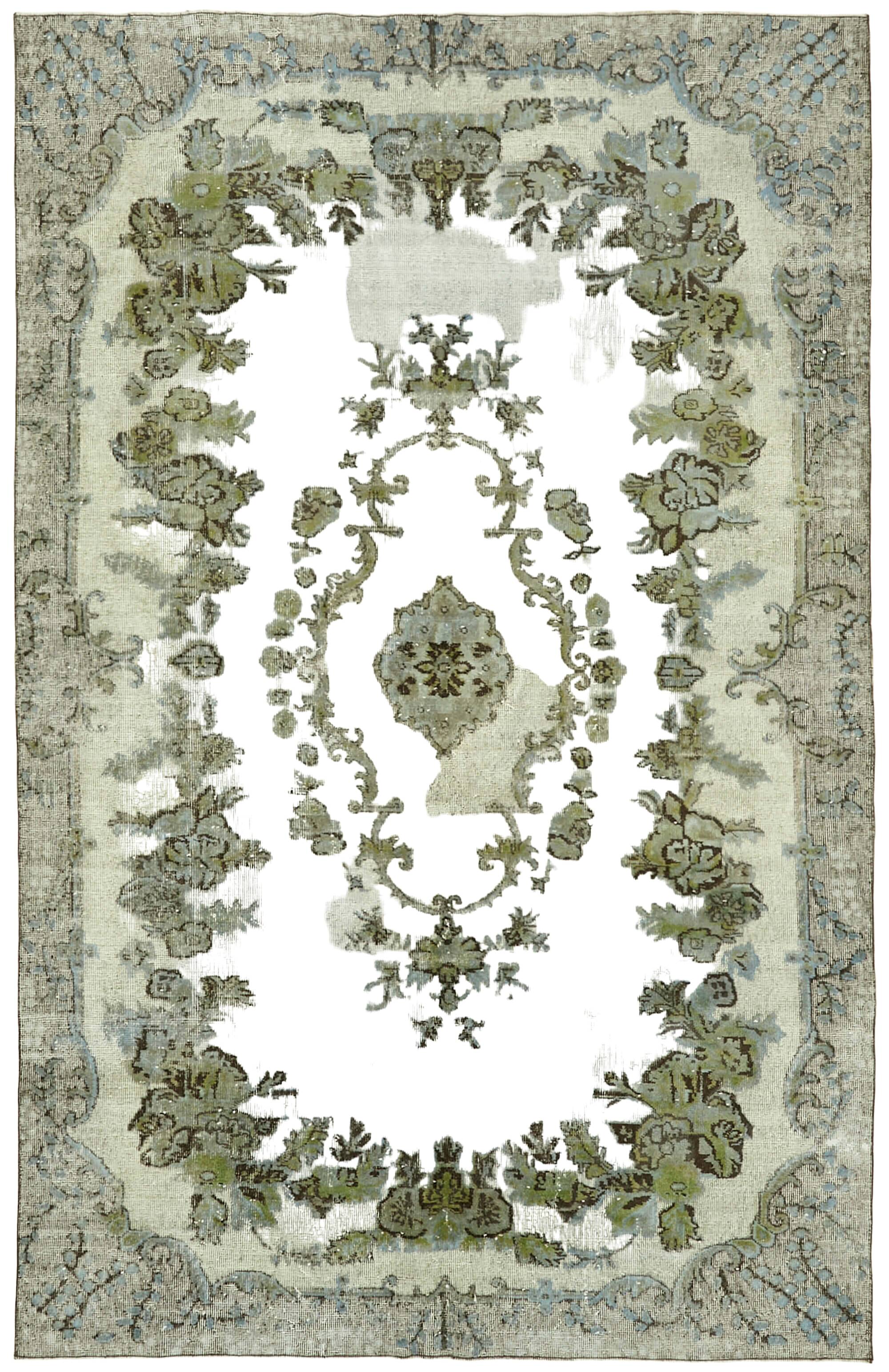 Hand-knotted antique anatolian 1970s 206 cm x 318 cm blue carpet