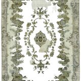 Hand-knotted antique anatolian 1970s 206 cm x 318 cm blue carpet