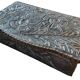 Art Deco box box (circa 1930) in zinc repoussé with Floral motifs