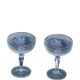 Two crystal champagne glasses and gilded borders antique engraved pattern