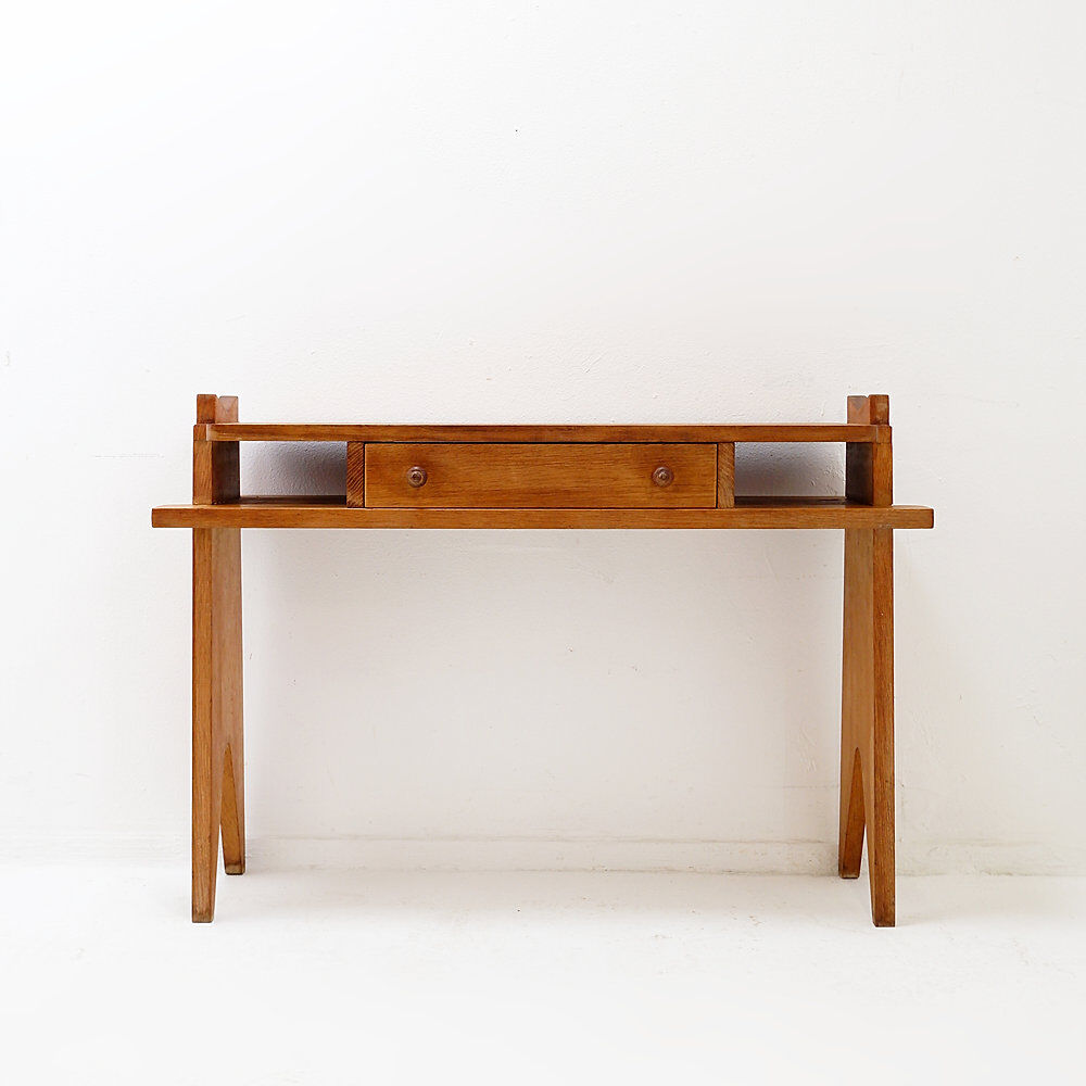 Oak console by Guillerme et Chambron, 1950s/60s.