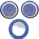 Set 3 variegated dessert plates Guy Degrenne and Gien cobalt blue