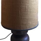 Large lamp with woven rope lampshade made in Italy