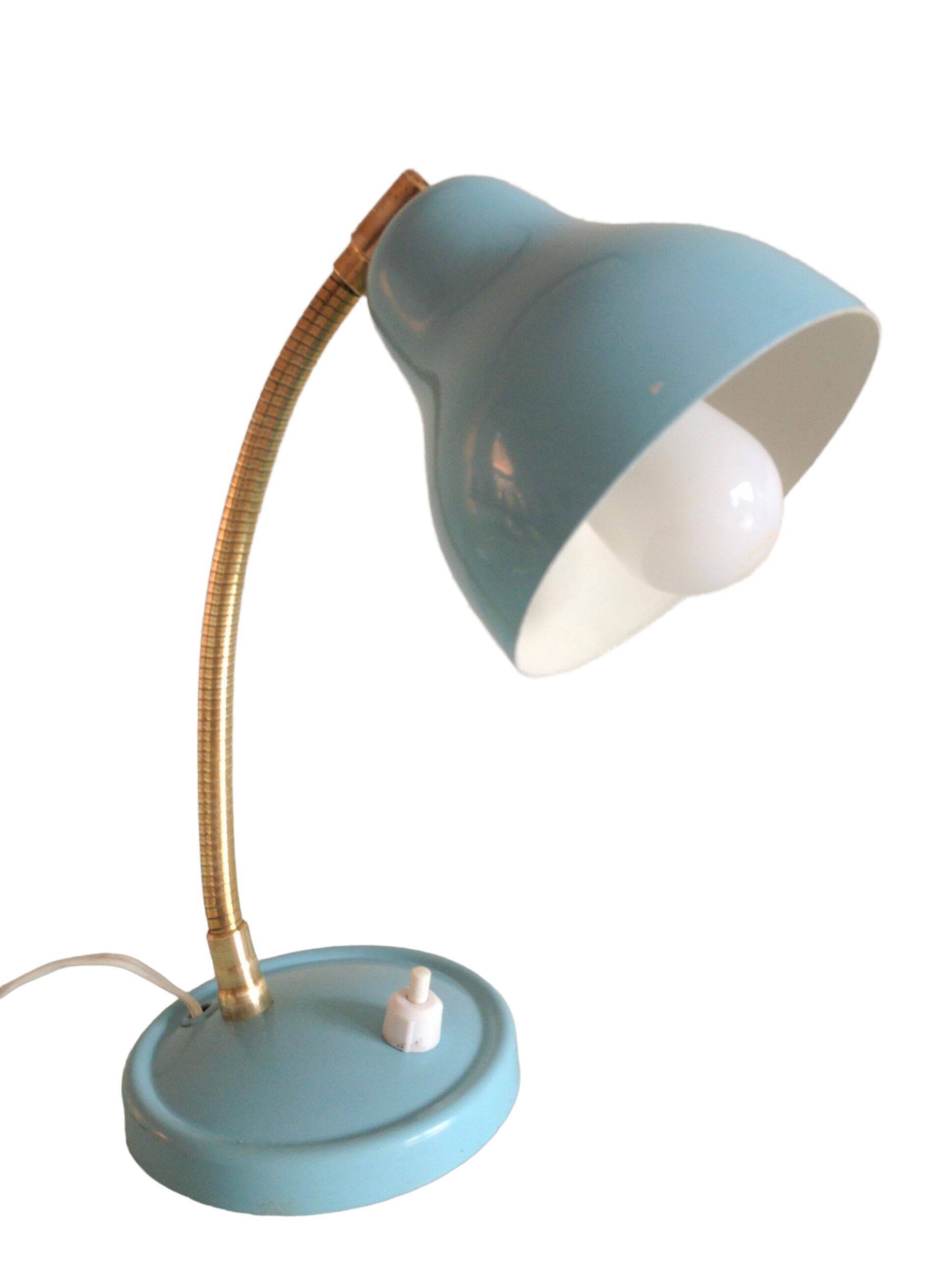 Sky blue / vintage casserole lamp 50s-60s