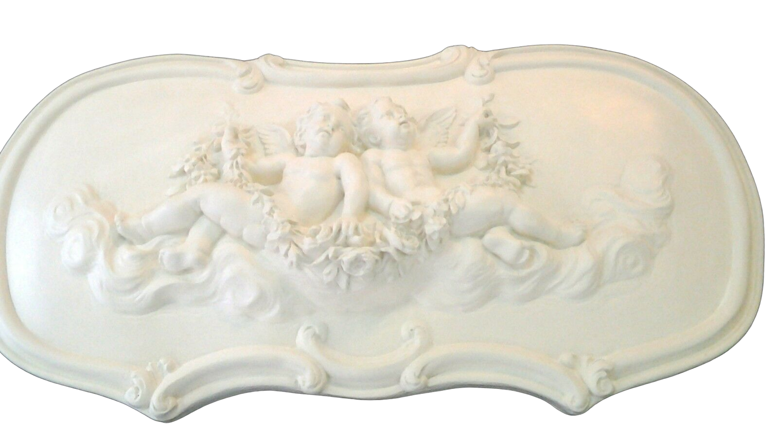 Fronton anges en staff plâtre renforcé 69x37cm