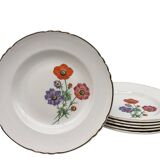 6 Hollow porcelain plates "Moulin des Loups" Beaulieu model