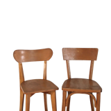 Set of 2 wooden bistro chairs