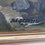 Original Swedish Mid-Century Oil on Canvas “Chair” by Jan Erik- Vintage & Framed