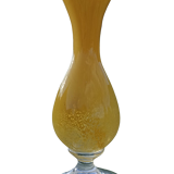 Vase en cristal jaune Cristallerie d'Aubusson