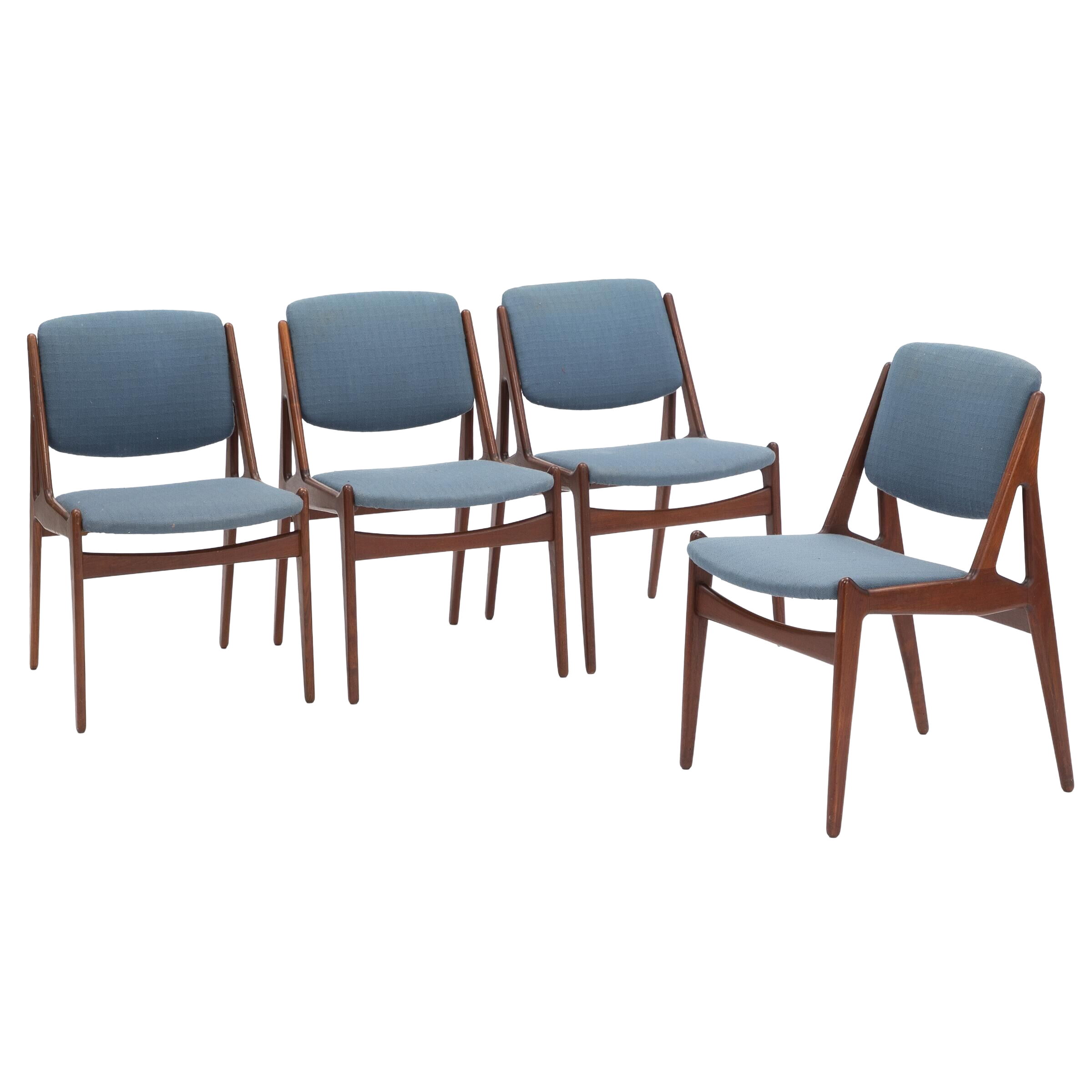 4 Danish Dining Chairs by Arne Vodder Model Ella 1960s