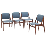 4 Danish Dining Chairs by Arne Vodder Model Ella 1960s