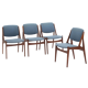 4 Danish Dining Chairs by Arne Vodder Model Ella 1960s