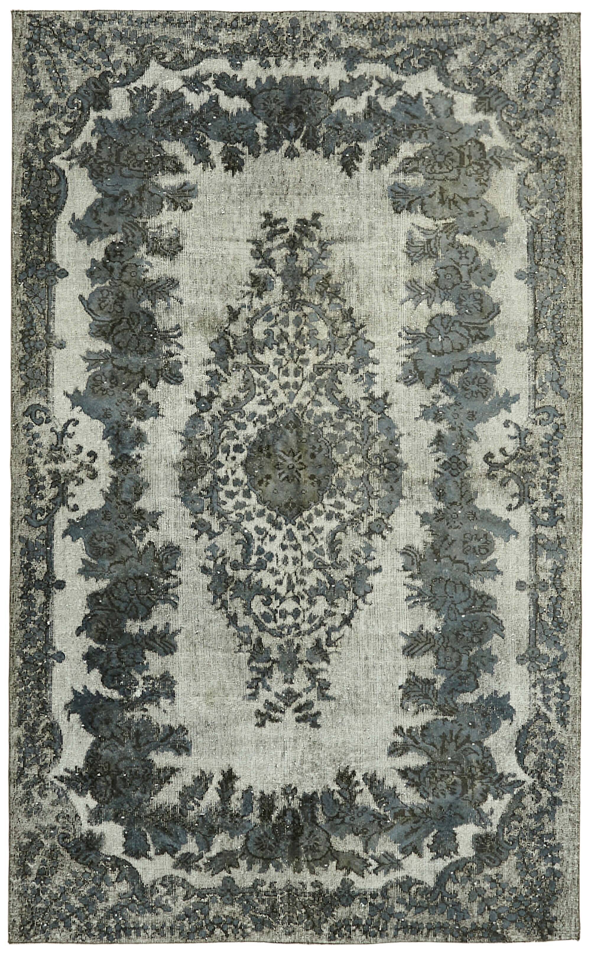 Tapis fait à la main turc contemporain des années 1970 181 cm x 288 cm tapis gris