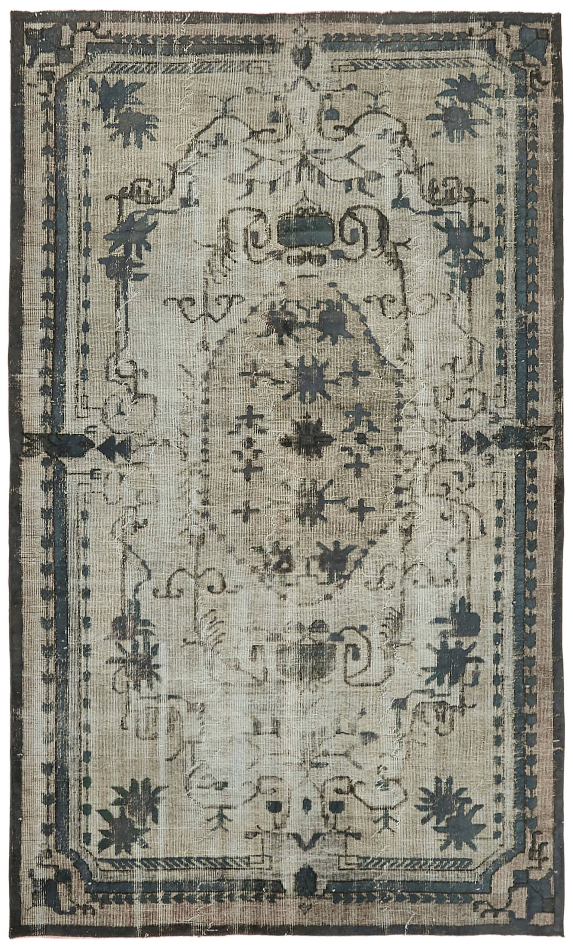 Hand-Knotted Vintage Anatolian 1980s 175 cm x 282 cm Grey Rug