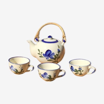 Service à thé chinois en porcelaine motif floral
