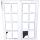 Oak window H96,8xL80,5cm old small tiles