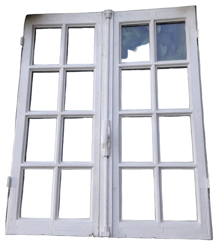 Old oak window H96.9xL81cm small panes