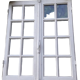 Old oak window H96.9xL81cm small panes