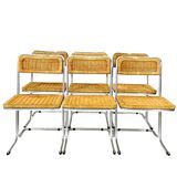 Bauhaus chaises en rotin circa 1970