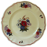 Circular dish with floral decoration and twisted edges