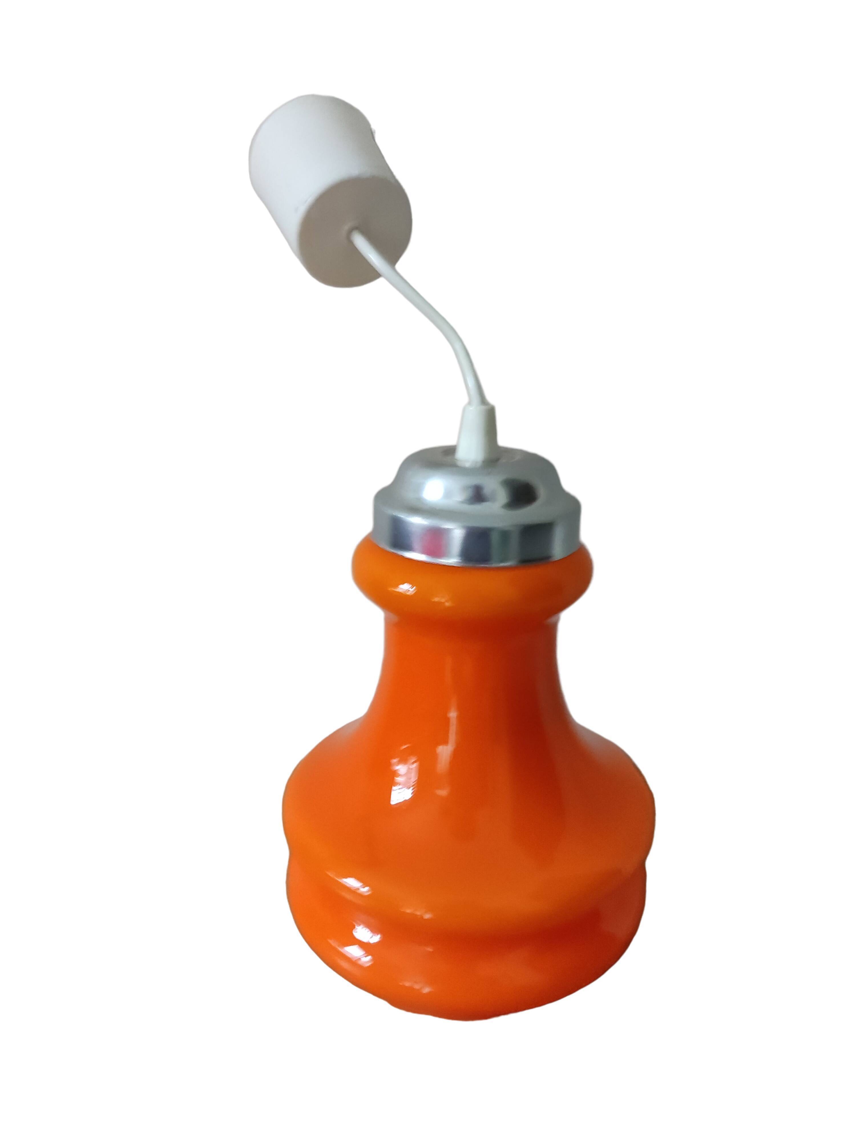 Chandelier suspension opaline orange space age vintage 60 70 s