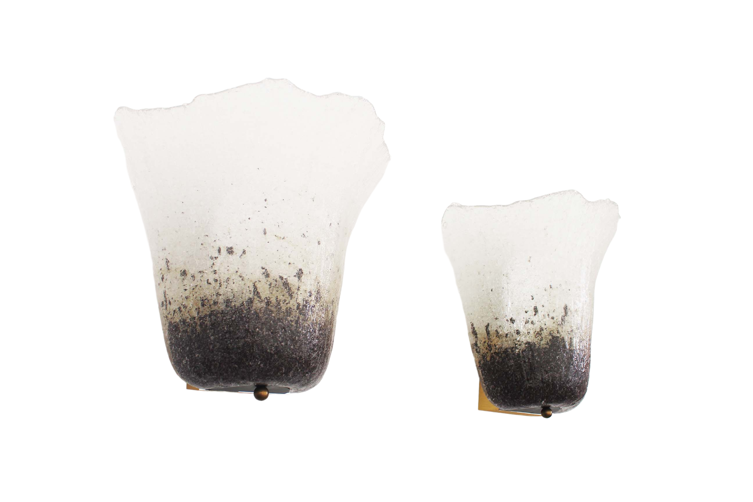 Paire d’appliques murales en verre de murano « Shell » par Peill & Putzler