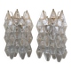 A pair of 2 Murano Glass "poliedri " wall sconce with a gold by SimoEng