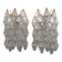 A pair of 2 Murano Glass "poliedri " wall sconce with a gold by SimoEng