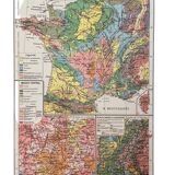 Old map of the geological France of 1945