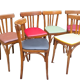 6 chairs vintage bistro colorful, Parisian bistro