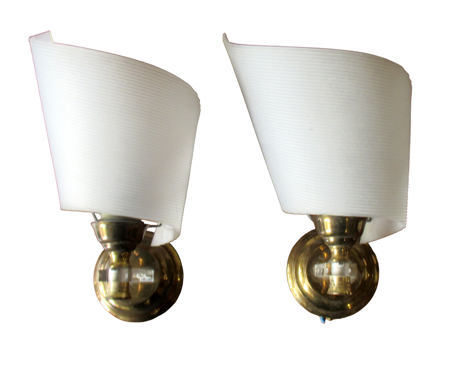 Pair of sconces, brass and plastic