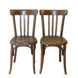 2 Fischel bistro chairs from 1938, wooden seat